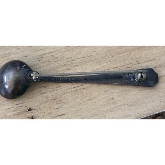 Vintage 1910 GORHAM STERLING SIlVER Tiny Salt spoon pin brooch - Picture 2 of 11